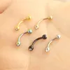 Labret Lip Piercing Jewelry Gem Curved Barbell Eyebrow Rings 16G Steel Daith Rook Earring Belly Button Ring 5 col 230614