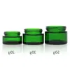 Green Glass Jar Cosmetic Lip Balm Cream Jars Round Glass Test Tube with inner PP Liners 20g 30g 50g Cosmetic Jar Fhxef