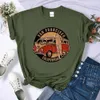T-Shirt Femme San Francisco California Vintage School Bus Print T-shirt Femme Street Respirant Tops Loose Short Sleeve Daily Summer Clothes