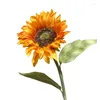 Decorative Flowers Artificial Silks Sunflower Bouquet For Home Garden Bridal Wedding Table Car DIY Vase Decor Party Festival Gifts