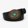 Other Fashion Accessories 12 Style Retro Style Sapphire Inlaid Oval Western BUCKle Waistband Black Decorative Dress Waist Belt Clothing Accessories 230615