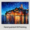 高品質のキャンバスアートイタリアヴェローナ手作りの油絵物都市通りモダンな壁の装飾