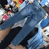 Women's Jean Denim Skinny Trousers Ripped For Hole Vintage Pencil Pants High Elasticity Stretch 230614