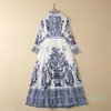 Print Rhinestone Shiny Dress Belted Chiffon Paisley Long Sleeve Lapel Neck Long Maxi Casual Dresses