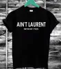 T-shirt femme vente en gros- 2016 été femmes T-shirt AIN'T lettres imprimer coton décontracté drôle T-shirt noir blanc à manches courtes Slim Sexy T-shirt F4203-66 J230615