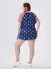 Designer Fashion Womens T-Shirt Plus Size Tops Manches Courtes Imprimé Léopard Colorblock Animal Chemises XL-5XL