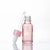 5ml 10ml 20ml 30ml 50ml 100ml Clear Pink Glass Dropper Bottle serum essential oil perfume Bottles with reagent pipette Gomcu