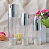 Silver Gold 15/30/50ml Empty Airless Bottle Cosmetic Plastic Pump Container for the 500pcs/lot Wholesale Mwkrk