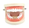 Nosringar Studs Hip Hop Fang Cubic Zircon Number Teeth Bottom Caps Mouth Tooth Cosplay Jewelry 230614