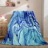 Одеяла одеяла фиолетовая синяя кровать бросить одеяло абстрактное рисунок мягкий теплый легкий одеял для спальни диван диван Queen R230615