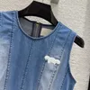 Vestidos casuais básicos roupas de grife vestidos de verão vestido feminino primavera verão fresco lavado cintura denim plissado vestido de alta qualidade