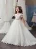 Flower Girls Dresss Abito da spettacolo di compleanno in pizzo Abito da comunione per ragazza con fascia trasparente Abito da cerimonia per bambini per matrimonio