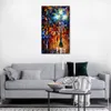 Cityscapes Canvas Art Light in the Alley Beautiful Street Landscape Ręcznie robione malowanie do nowoczesnego biura domowego