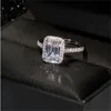 Bague de promesse de diamant définit 925 bagues de fiançailles en argent sterling pour femmes bijoux de fête de mariée