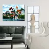 Art de paysage fait à la main sur toile Allemagne nuages au-dessus du Rhin Vibrant Street Art Peinture Home Decor