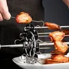 1 ensemble de brochettes rotatives en acier inoxydable avec 10 brochettes en acier inoxydable, brochettes d'agneau rôties, ailes de poulet rôties, hot-dogs rôtis