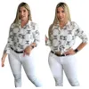 2023 blusas femininas camisas de designer impressão camisa topos manga longa magro ajuste camisa navio livre