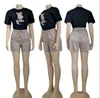 Abbigliamento sportivo da donna di design Summer Girl Fashion manica corta Designer Brand ricamo stampato pantaloncini a maniche corte set J2859