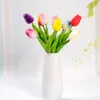 Suszone kwiaty 10pcs Tulip Artificial Flower Branch Tulipas Flor Buquet Real Touch Fake na dekorację stołu domowego ślubnego