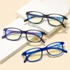 Solglasögon anti Blue Light Reading Glasses Men Vintage Square TR90 Frame Hyperopia Gereglasses Women Ultralight Recept Eginewear 0 - 4.0