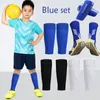 Elbow knäskydd 1 kit Hight Elasticity Shin Guard ärmar för vuxna barn fotbollsgrepp sockeproff.