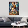 Colorful Textured Canvas Art Internal Struggle of Lust Hand Painted Abstract Artwork Figure Lovers High Quality
