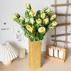 Dried Flowers Long 4 Head Rose Silk Artificial High Quality Wedding Home Living Room Decoration Plastic Branch Fake Flower Plants Leaf