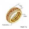 Hip Hop Charm Bling Iced Out Zircon Diamond Rings 10mm Gold Silver Color Brass Gift for Men Rings Jewelry