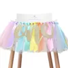 Decoração de festa Baby First Rainbow Theme Birthday Cadeira alta Tutu com um banner pendente para crianças Decorações de festa de aniversário Po Drops 230615