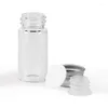 10ml Glass Sample Vials Liquid Clear Small With Screw Caps And Plastic Plugs Leak-Proof 12PCS