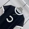 W 100% bawełniana bawełniana koszulka 23SS Designerska Topy z literami 5 koralików Wzór dziewcząt w stylu stroi stroi marki koszulka pullover koszulka pulloverowa koszulka Pullower