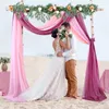 Other Event Party Supplies Wedding Tulle Chiffon DIY Wedding Arch Drape Sheer Crystal Wedding Tulle Draping Curtain for Wedding Party Backdrop Decor 230614