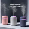 Humidifiers 300ml Air Humidifier USB Cool Mist Ultrasonic Aroma Essential Diffuser Romantic Soft Light Mini