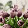 Suszone kwiaty 10pcs Tulip Artificial Flower Branch Tulipas Flor Buquet Real Touch Fake na dekorację stołu domowego ślubnego