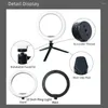 Cabeças de flash LED Ring Light Studio Po Video Lâmpada regulável Tripé Stand Selfie Câmera Telefone Ringlight Para Iluminação Pography Auto Make Up