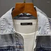 Mannen Jassen Mode mannen Geborduurde Denim Lente Bovenkleding Mannelijke Cowboy Jas Casual Katoen Slim Fit Jean Lichtblauw jassen