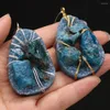 Pendant Necklaces 1pcs Natural Stone Druzy Water Drop Shape Blue Crystal Pendants Charms For Necklace Jewelry Making DIY Accessories Size