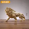 Decorative Objects Figurines Golden Lion King Resin Ornament Home Office Desktop Animal Statue Decoration Accessories Living Room 230614