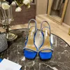 Mode été sandales pour femmes pompe parfaite FIONA 85 mm Italie Lady Peep Toe cuir Clare cristal sangle embelli conception simple nouveauté sandale talons hauts boîte EU 34-42