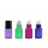1ml 2ml Mini roll on frascos vazios rolo de óleo essencial recarregável perfume desodorante recipiente com tampa preta LX3251 Nbmtc