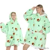 Blanket Avocado Oversized Hoodie Blanket for Adult Child Wearable Blanket for Warm Outdoor Hoody Sweatshirt For Gift R230616