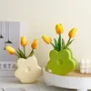 Vases Morandi Flower Vase Nordic Home Decor Ceramic Crafts Aesthetic Room Decoration Modern Decorative easter Decorations 230615