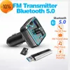 Novo transmissor FM Bluetooth 5.0 Adaptador sem fio para carro Mic Receptor de áudio Automático MP3 Player 3.1A Dual USB Carregador rápido para carro Acessórios