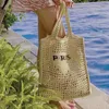 2023 Casual Womens Tote Handtas Nieuwe Grote Capaciteit Papieren Touw Schoudertas Fashion Hollow Out Stro Geweven Zakken Vakantie D2306163S