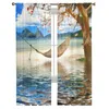 Curtain Sea Sky Clouds Hammock Summer Sheer per soggiorno SALA MOLTO Vesti