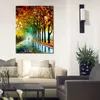 Urban Seascape Canvas Art Reflets of The Morning Handcrafted Abstract Painting Modern Decor for Office