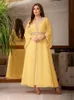 Etniska kläder Marocko Party Dress Women Muslim Abaya Stand Collar Fashion Dubai Abayas Diamond Kaftan Elegant Robe Vestidos Turkiet Gown 230616