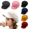 Bérets Nouvelle mode béret chapeau casquette gavroche Fedora laine casquettes peintre casquette chapeaux chauds Baker Boy chapeaux visière chapeau Autmn hiver accessoire décontracté Z0616