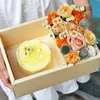 Andra evenemangsfestleveranser 4Inch Portable Cake Flower Packaging Box Transparent Flower Bouquet Decoration Presentförpackning Bröllop Souvenirer för gäster Presentväskor 230615