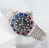 Armbandsur herrar klockor designer titta på gmt arbeta mekanisk automatisk 40mm keramisk urtavla gräns rostfritt stål armband vikande spänne titta på rollj dhgate titta